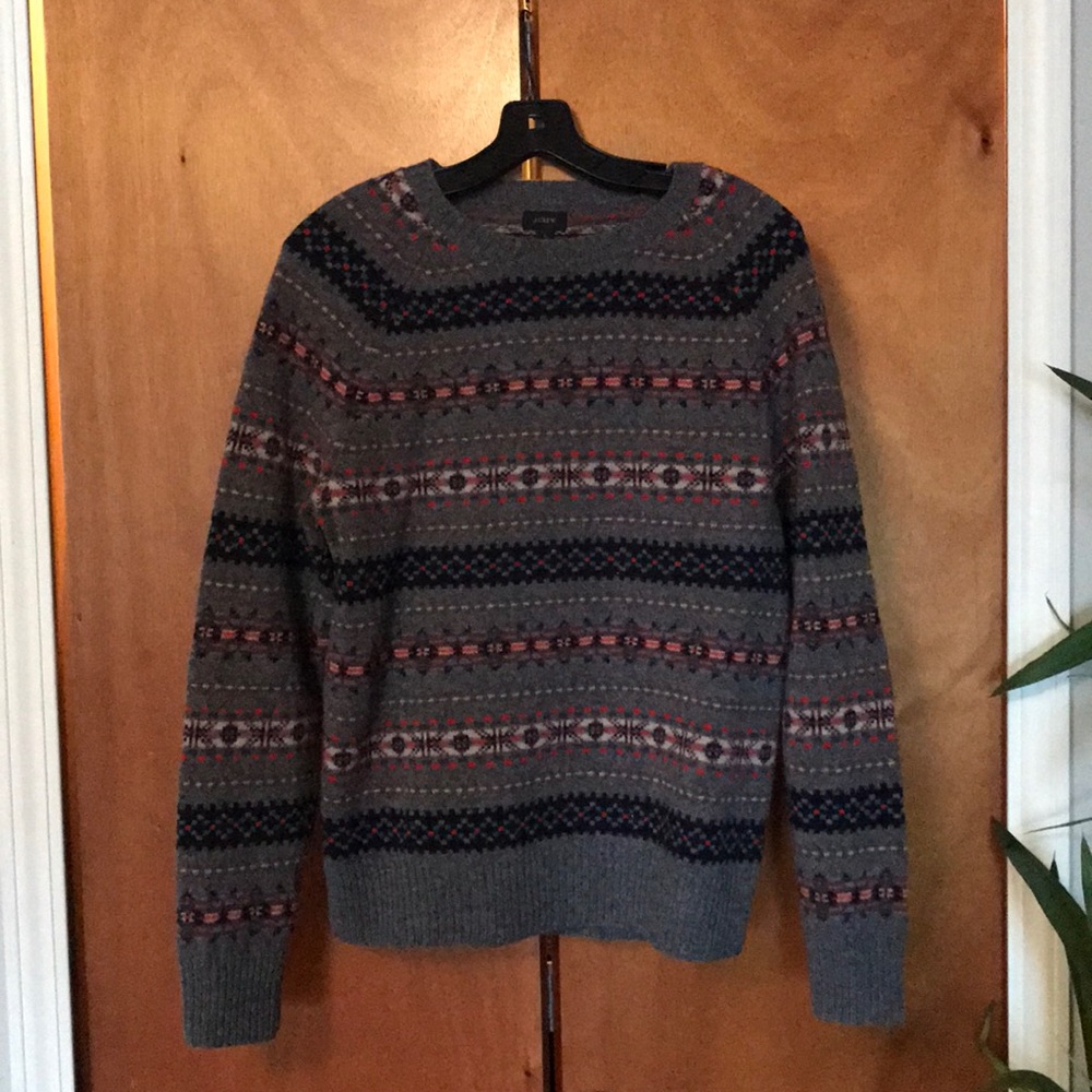 J.Crew Men’s 100% Lambs Wool Holiday Sweater